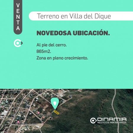 LOTE EN ZONA EN PLENO CRECIMIENTO, AL PIE DEL CERRO EN VILLA DEL DIQUE