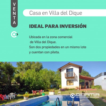 2 PROPIEDADES EN VENTA: IDEAL PARA INVERSION, EN VILLA DEL DIQUE