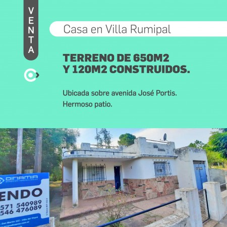 SE VENDE GRAN CASA EN UN AMPLIO TERRENO EN VILLA RUMIPAL