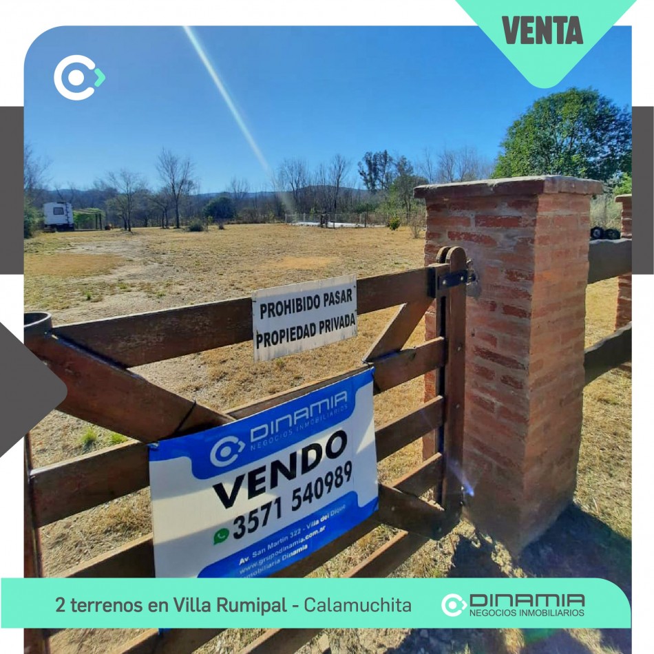 SE VENDE 2 TERRENOS EN VILLA RUMIPAL.