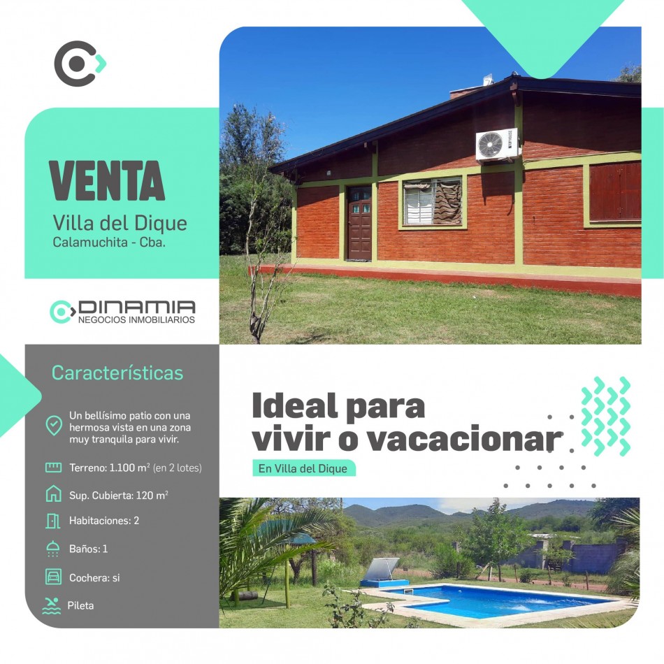 SE VENDE CASA EN VILLA DEL DIQUE