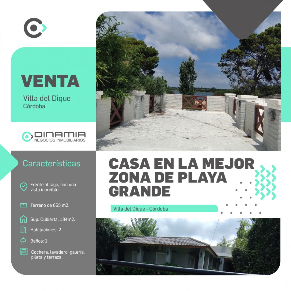 CASA A LA VENTA EN LA MEJOR ZONA DE PLAYA GRANDE - VILLA DEL DIQUE!